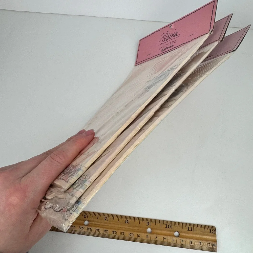 3 Pkgs Vtg Flavia Applause Just Married Tri Fold Wedding Invitations 30 Total‎